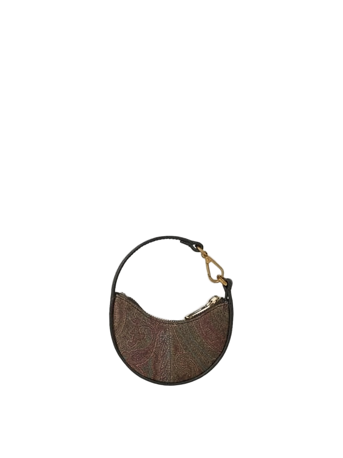 Crescent-Shaped Tote Bag with Paisley Pattern