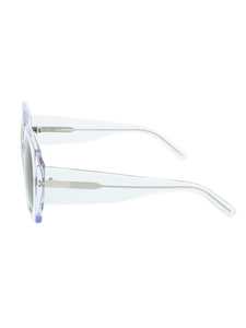 Oversized Square Frame Sunglasses with Transparent Finish
