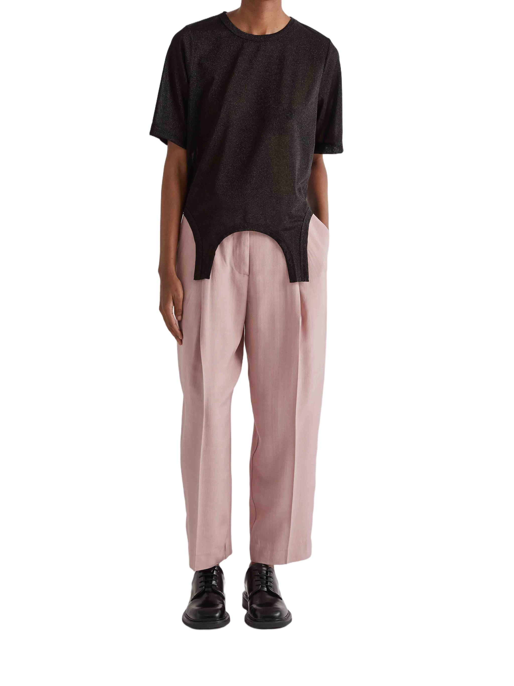 Pink Pantalone High-Waisted Viscose Trousers
