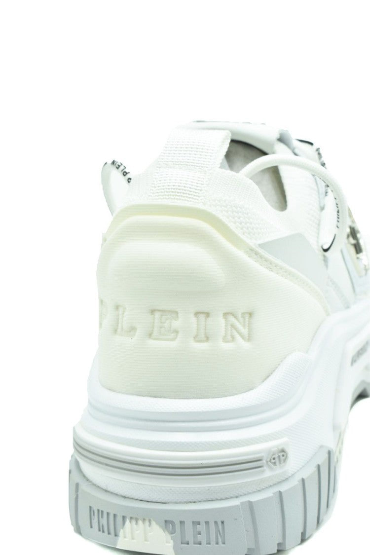 White Lace-Up Sneakers