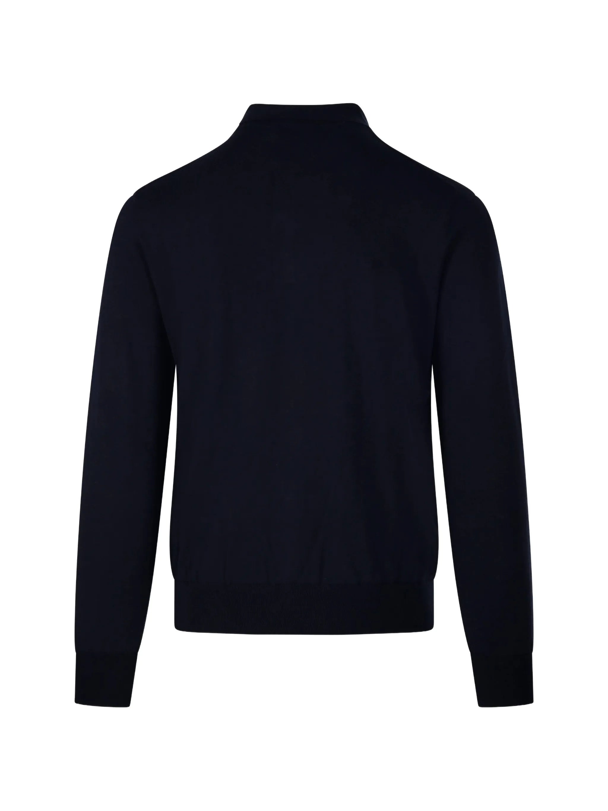 Black Polo Long-Sleeve Tailored Cotton Polo