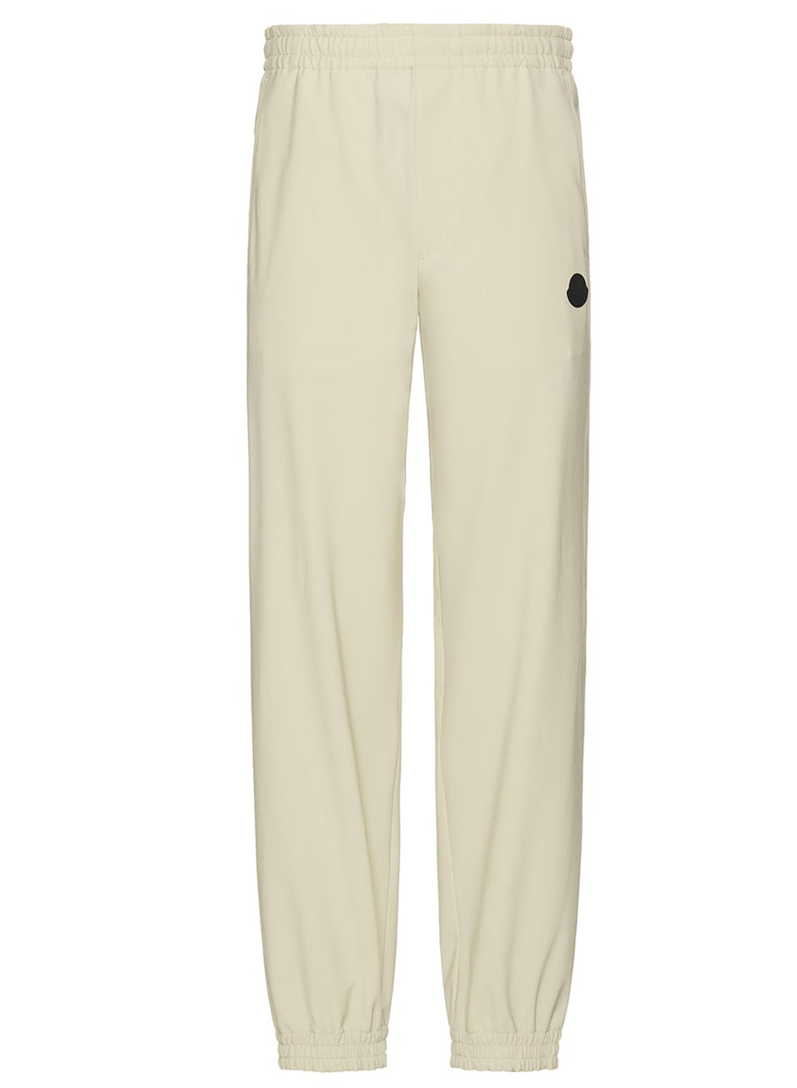 Beige Sweatpants With Elastic Waistband And Ankle Cuffs