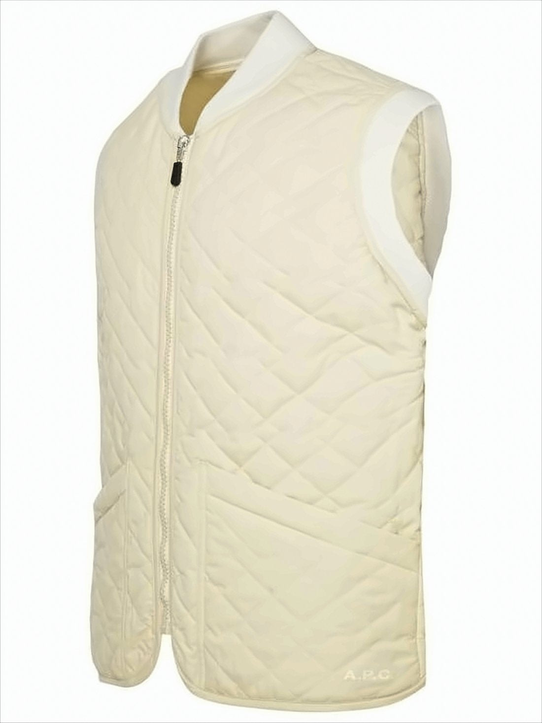 Quilted Sleeveless Vest with Diamond Pattern