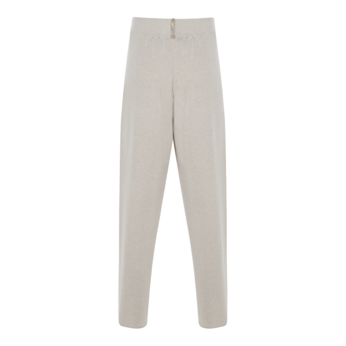 Straight-Leg Trousers With Ribbed High Waistband