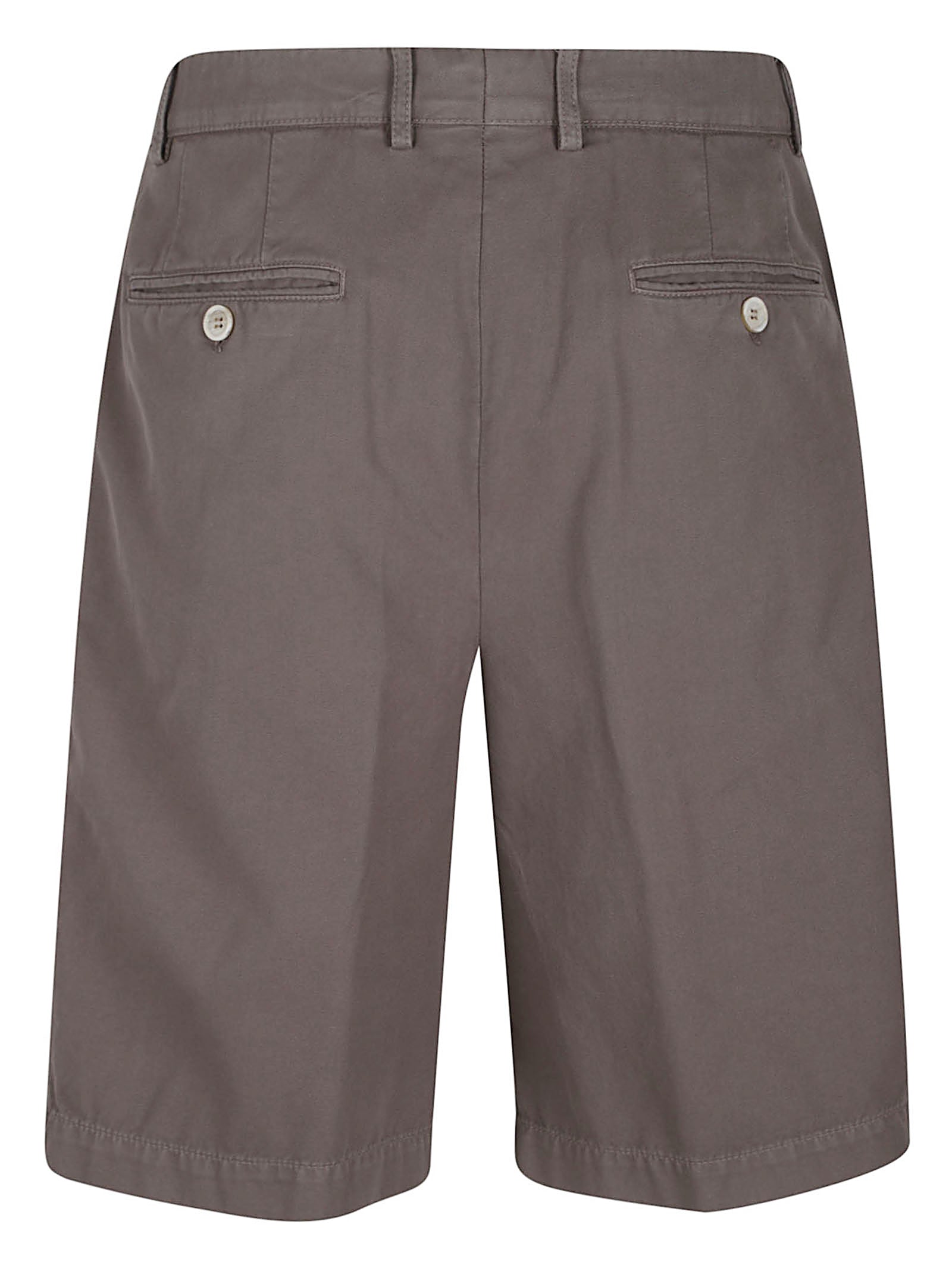 Tailored Brown Cotton Shorts with Refined Details