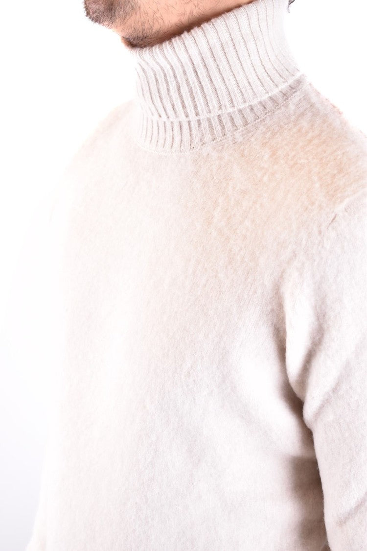 High-Neck Ribbed Knit Sweater With Tailored Fit