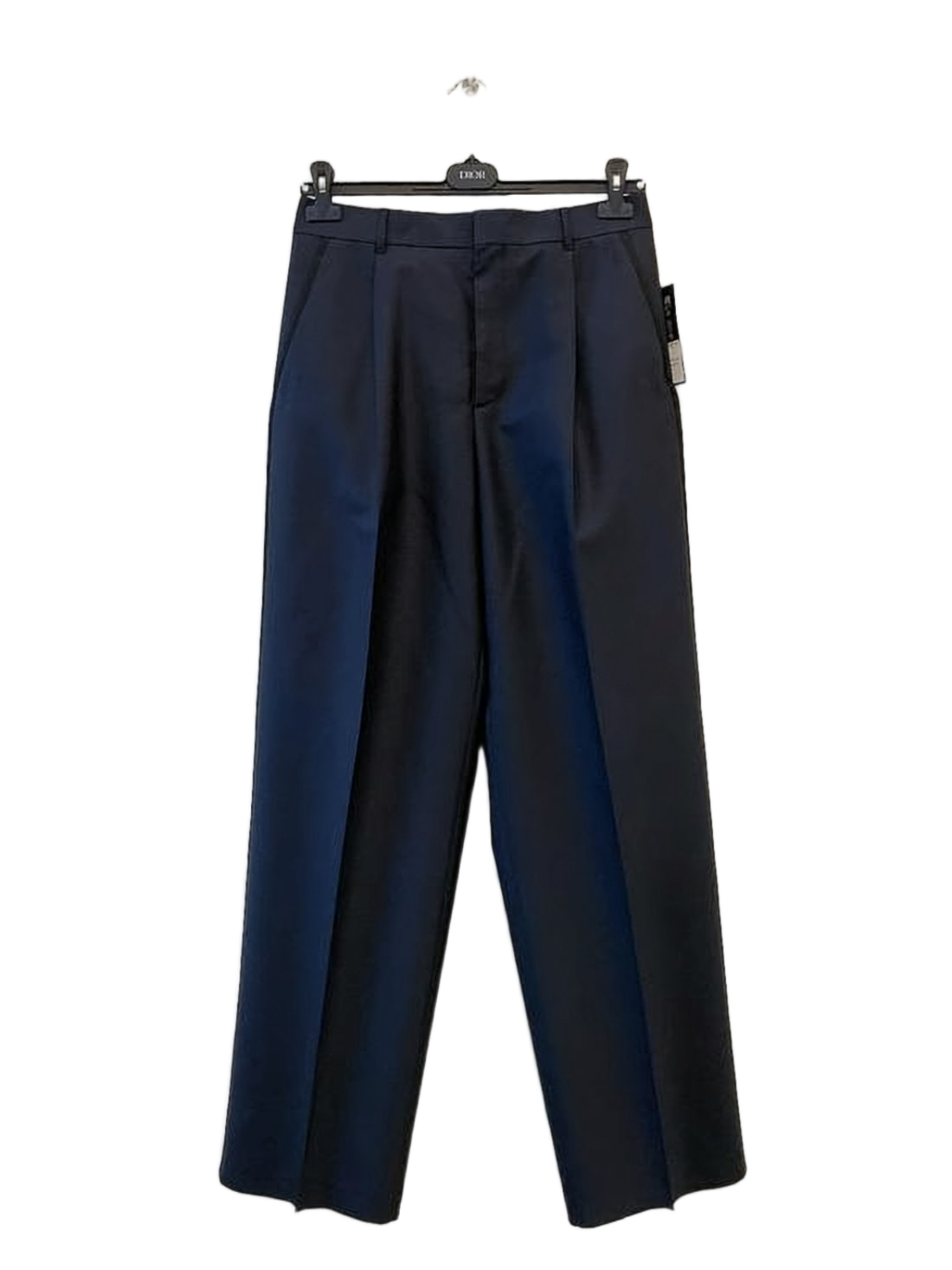 Tailored Blue Suit Pants with Structured Waistband and Clean Finish