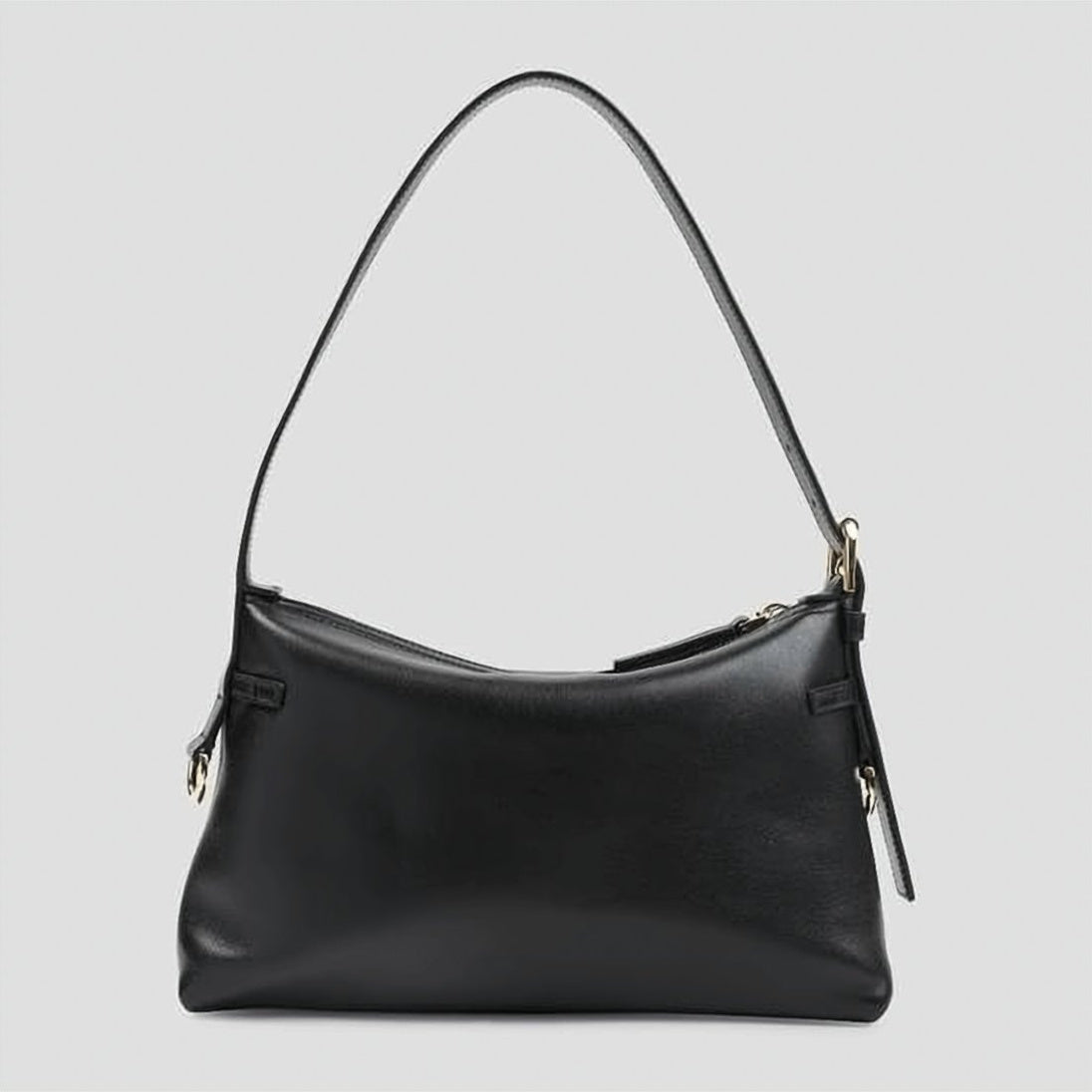 Minimalist Calf Leather Shoulder Bag with Adjustable Strap