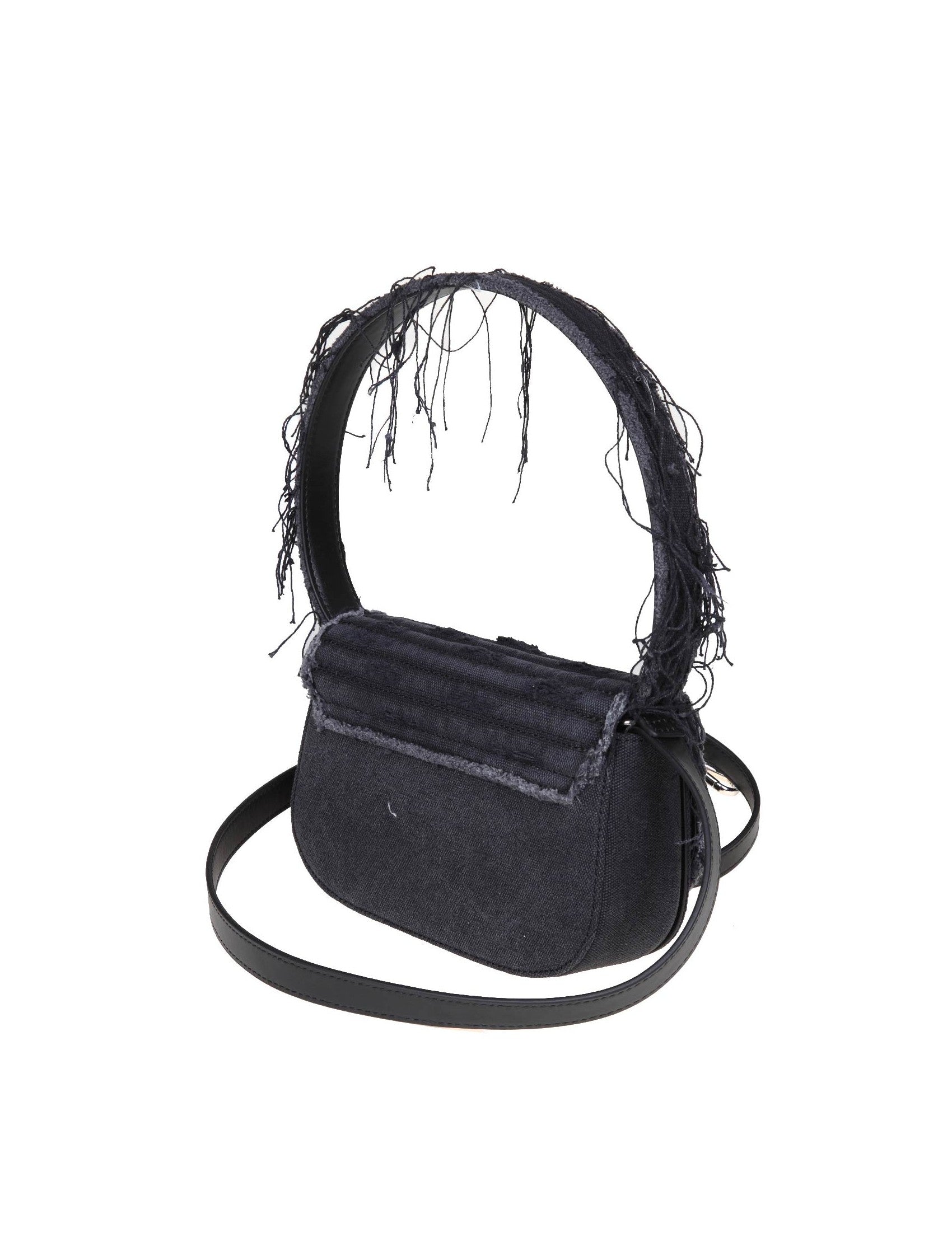 1Dr Bag In Black Canvas With Applied Crystals