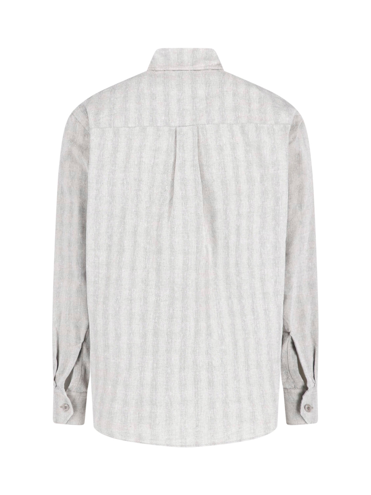 White Relaxed Fit Striped Cotton Shirt