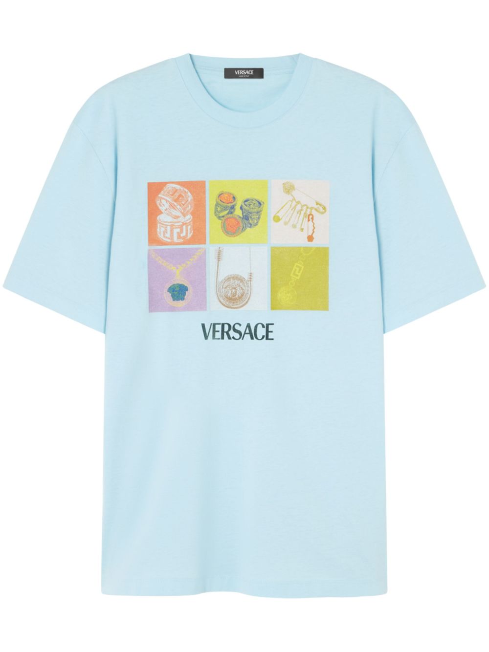 Relaxed-Fit Aqua Blue T-Shirt