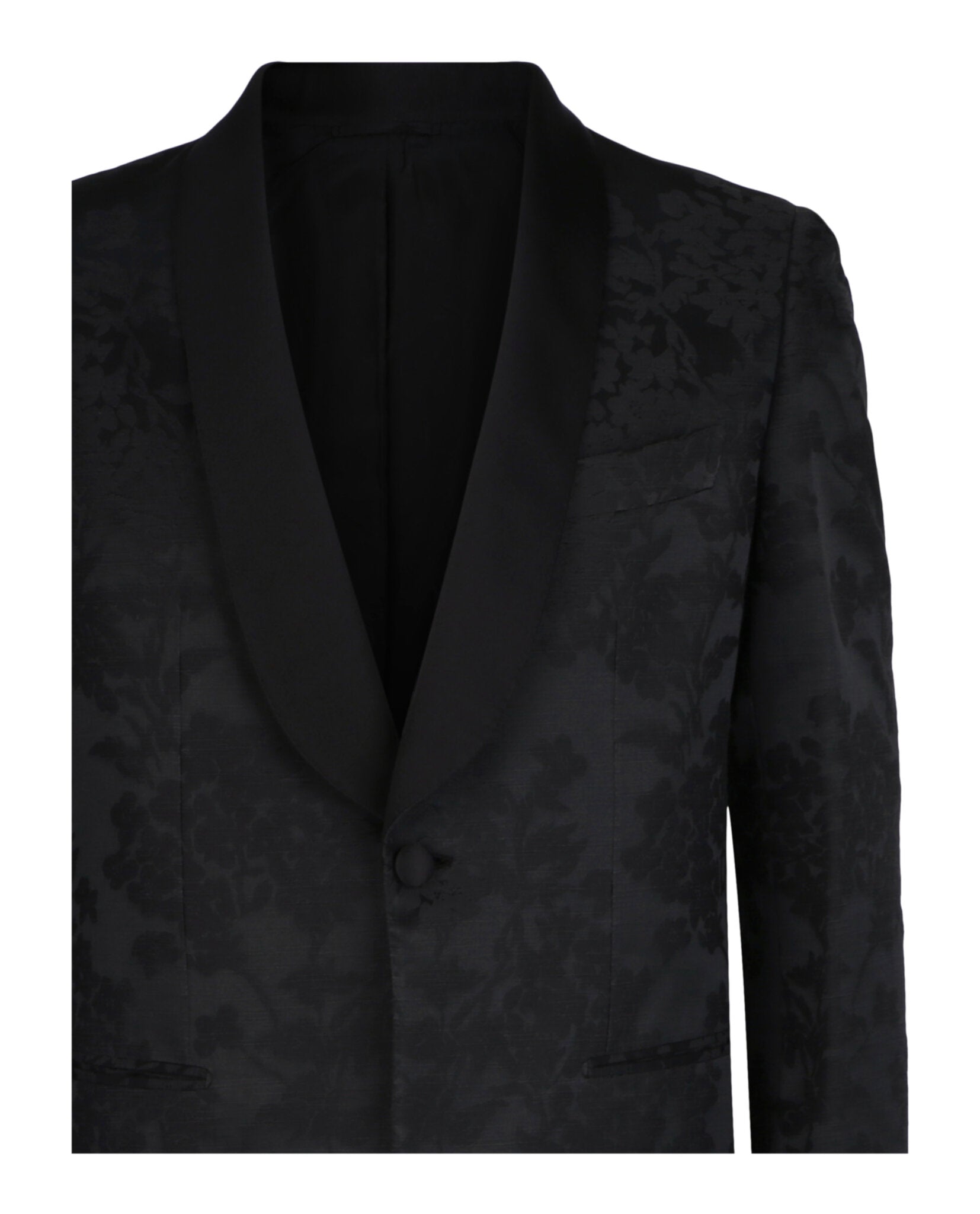 Floral Jacquard Tuxedo Jacket