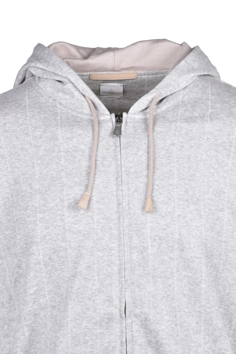 Zip Sweatshirt Cashmere Silk - Light Grey