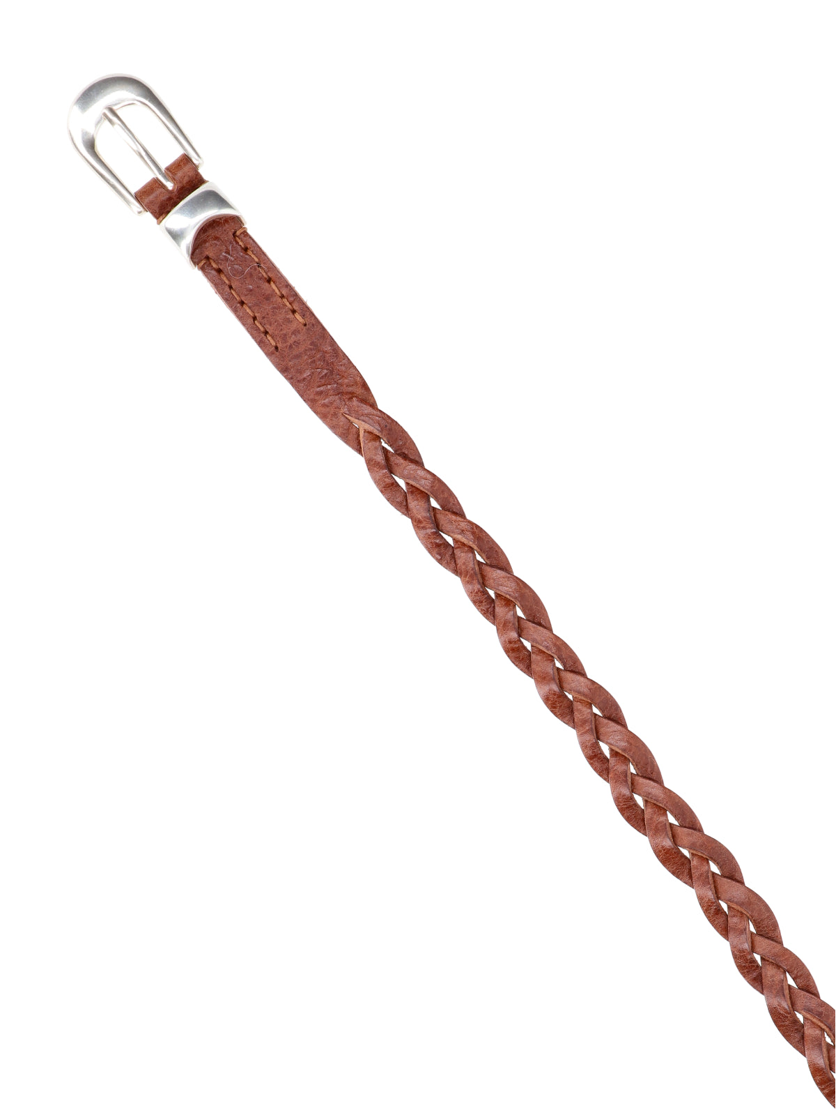 Brown Braided Leather Adjustable Belt