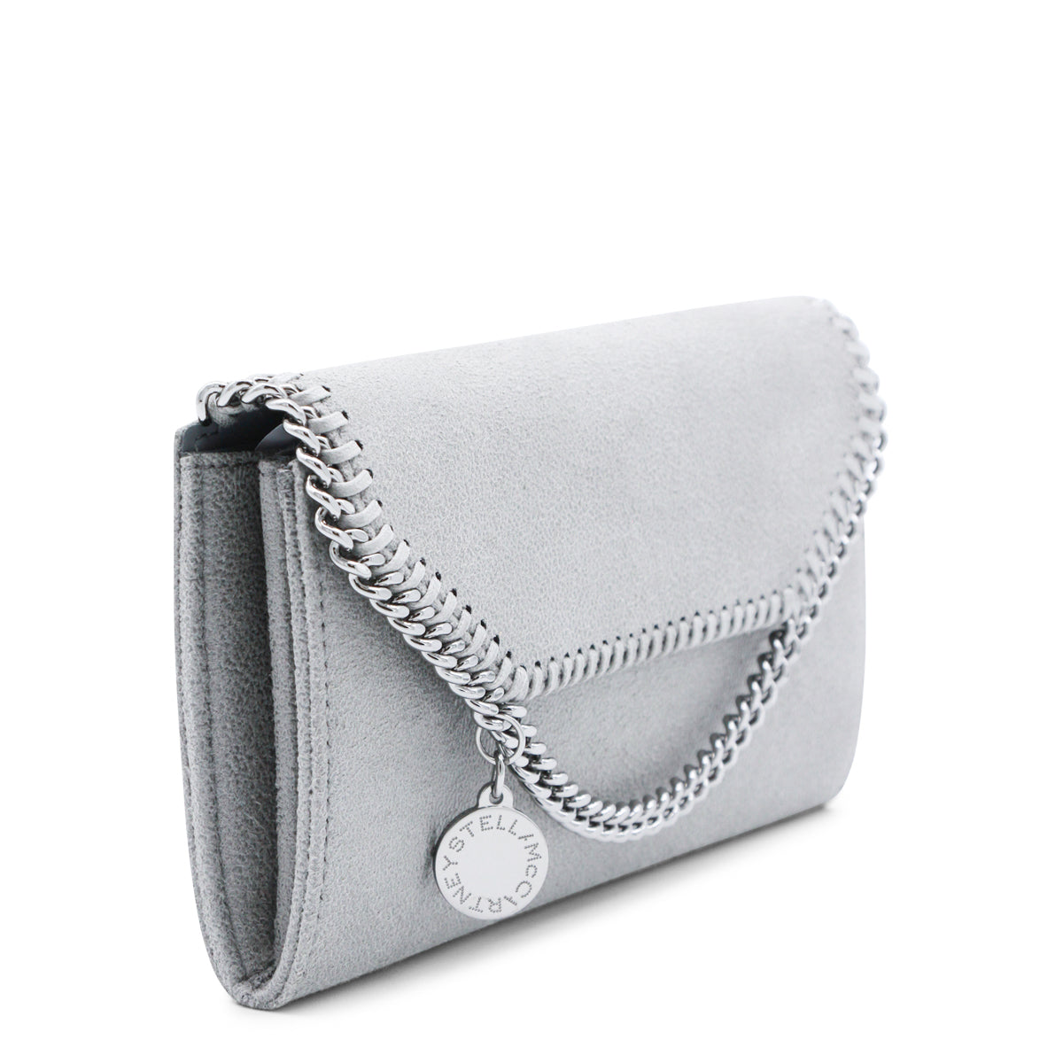 Light Grey Faux Leather Continental Wallet Crossbody Bag