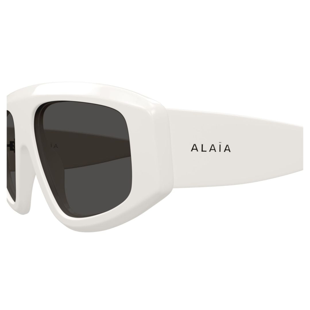 Aa0092s Oversized Rectangular Sunglasses in Glossy White Finish