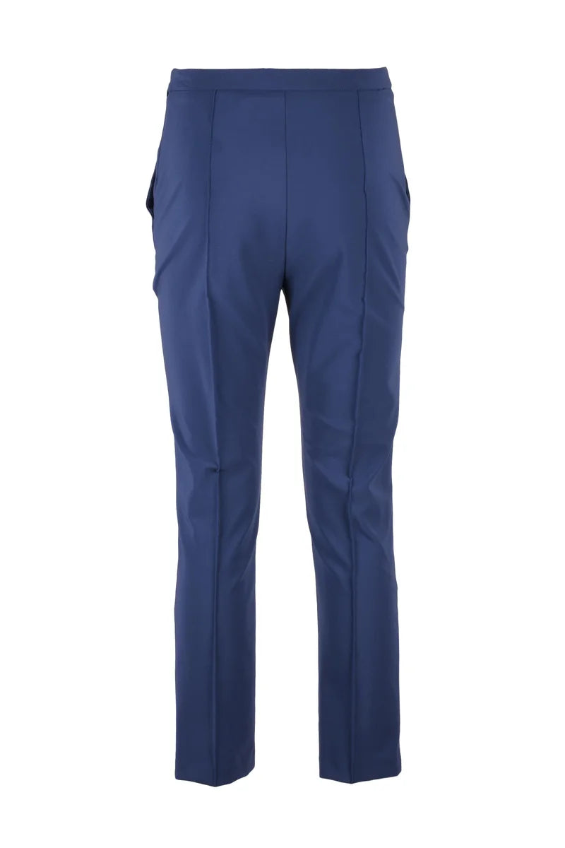 Mid-Rise Blue Leggings with High-Stretch Fabric
