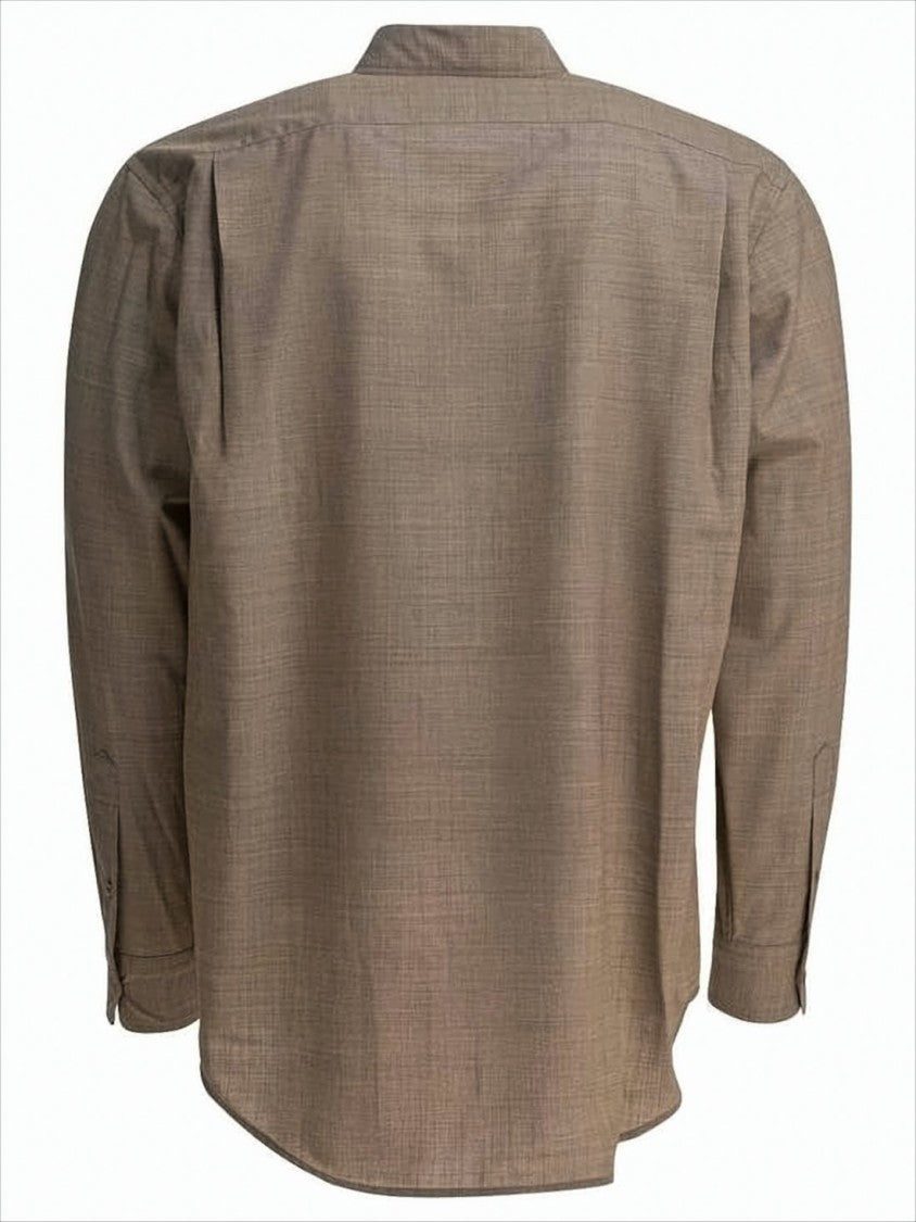 Relaxed Fit Wool Long-Sleeve Shirt