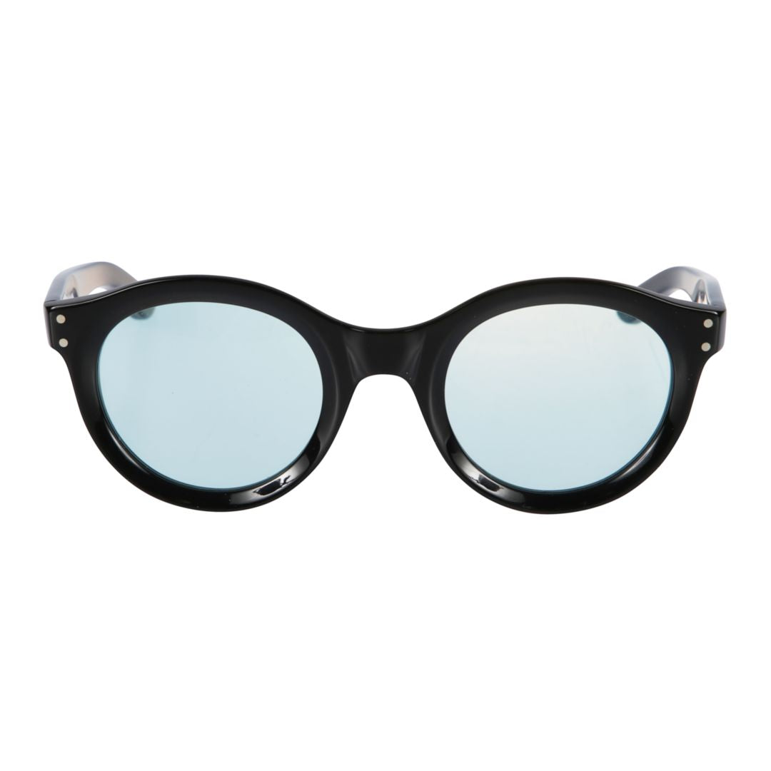Thick Glossy Black Sunglasses with Rounded Lenses