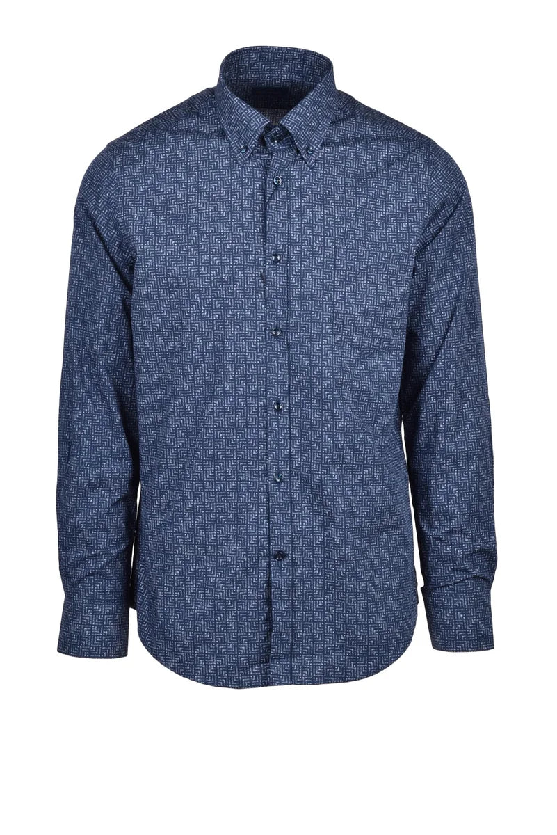 Tailored Long-Sleeve Shirt with Pattern