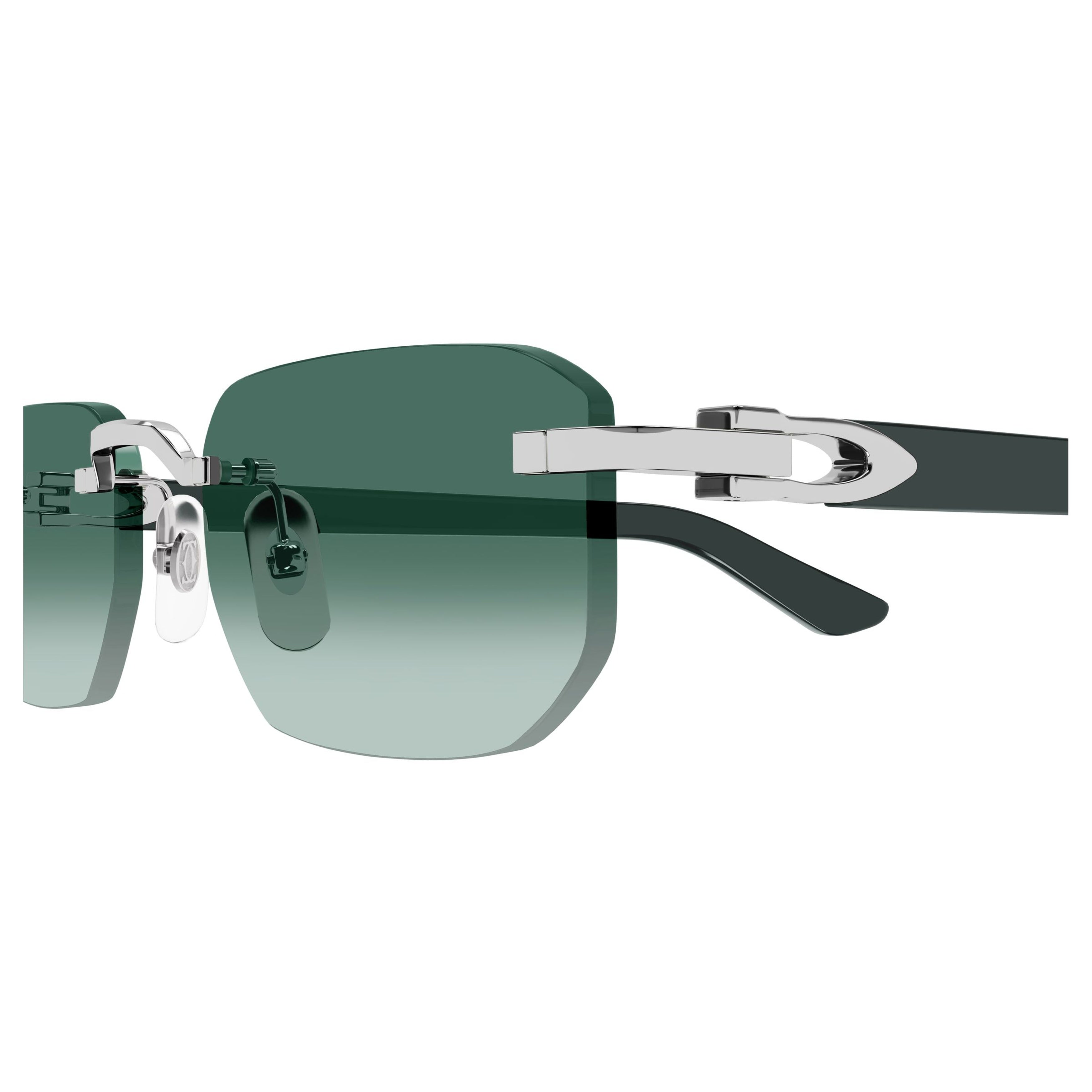 Rimless Sunglasses With Green Gradient Lenses