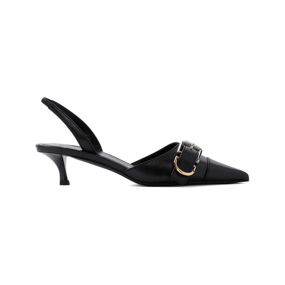 Voyou 45Mm Slingback Black Bull Leather Sandals