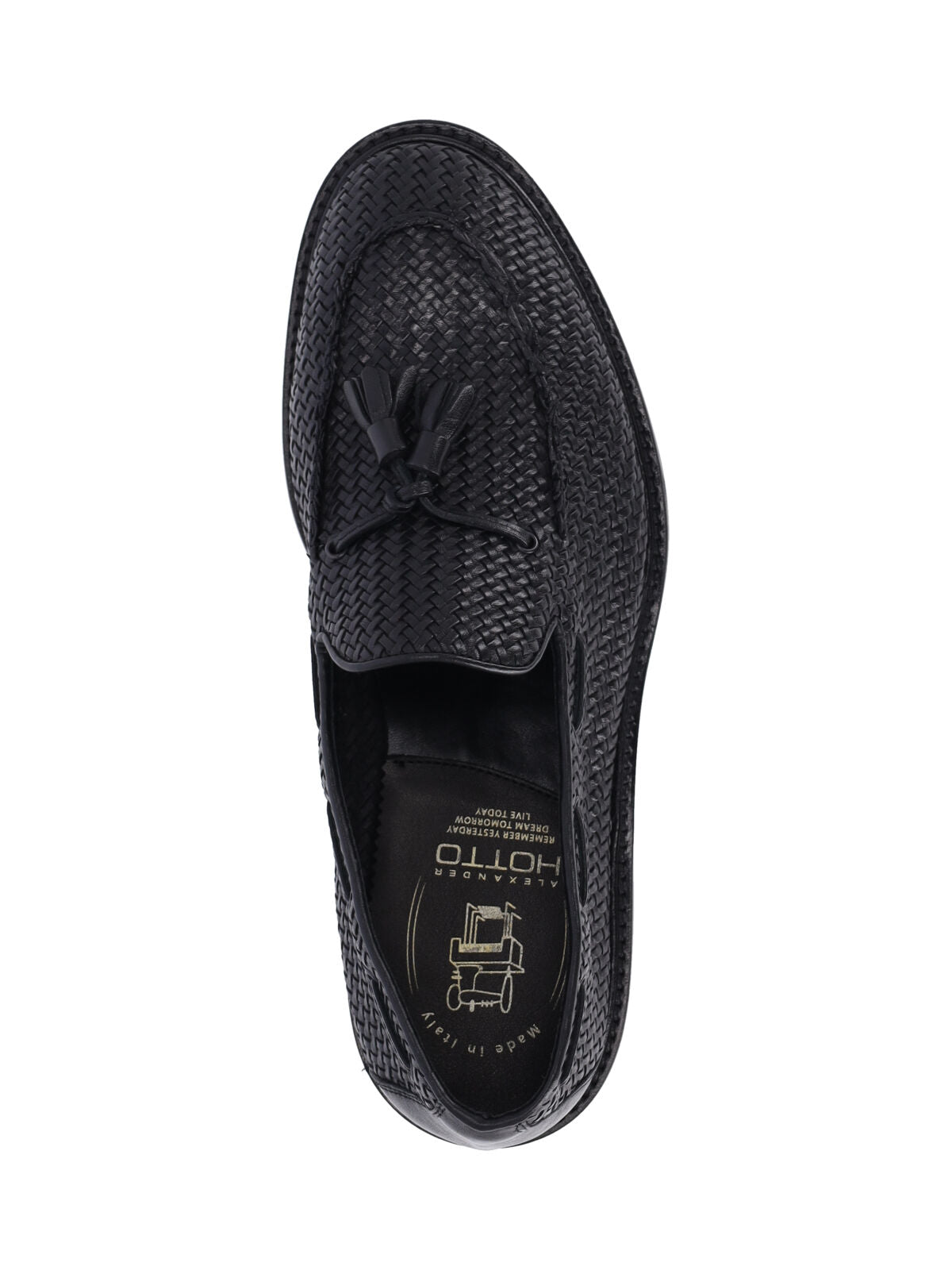 Braided Tassel Loafers – Black