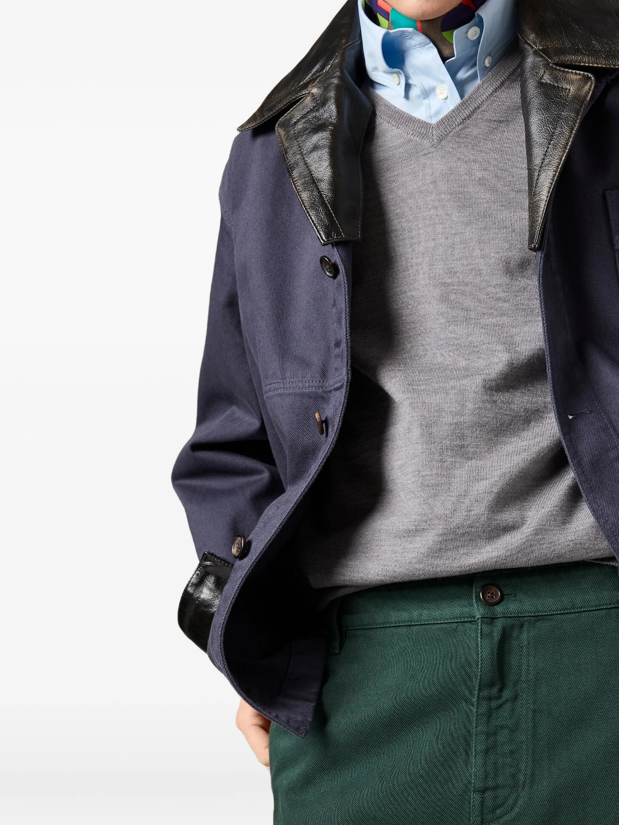 Blue Boxy Multitude Pockets Jacket