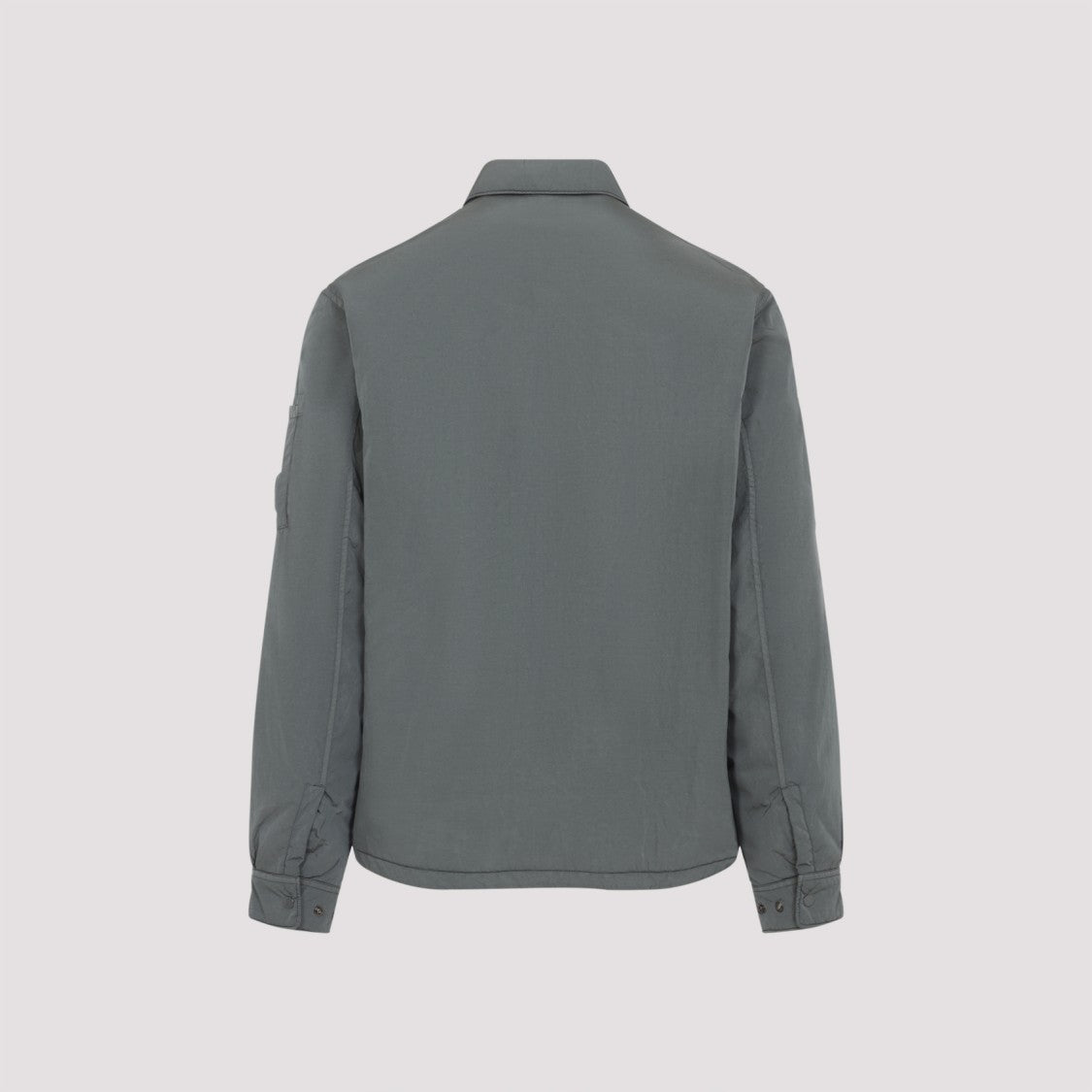 Button-Up Grey Polyamide Casual Jacket