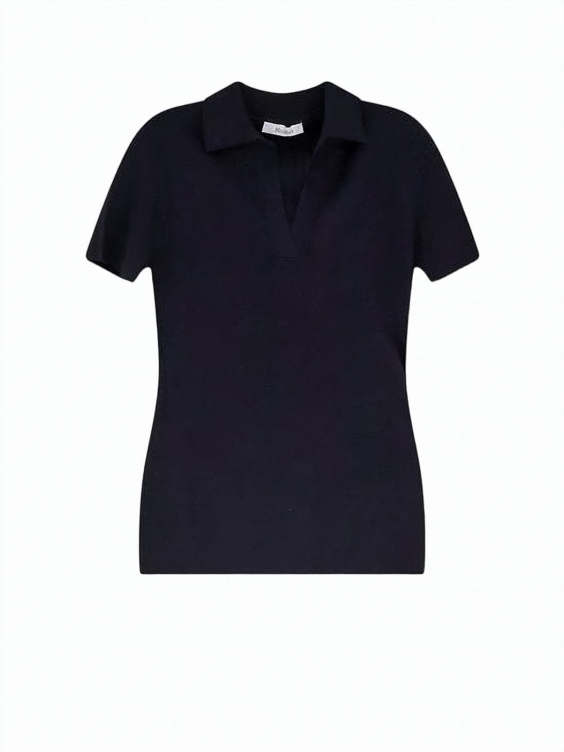 Short-Sleeved Polo Shirt With Deep V-Neckline And Fitted Silhouette
