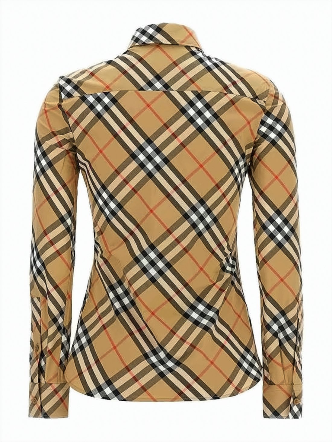 Fitted Long-Sleeve Shirt in Classic Check Pattern