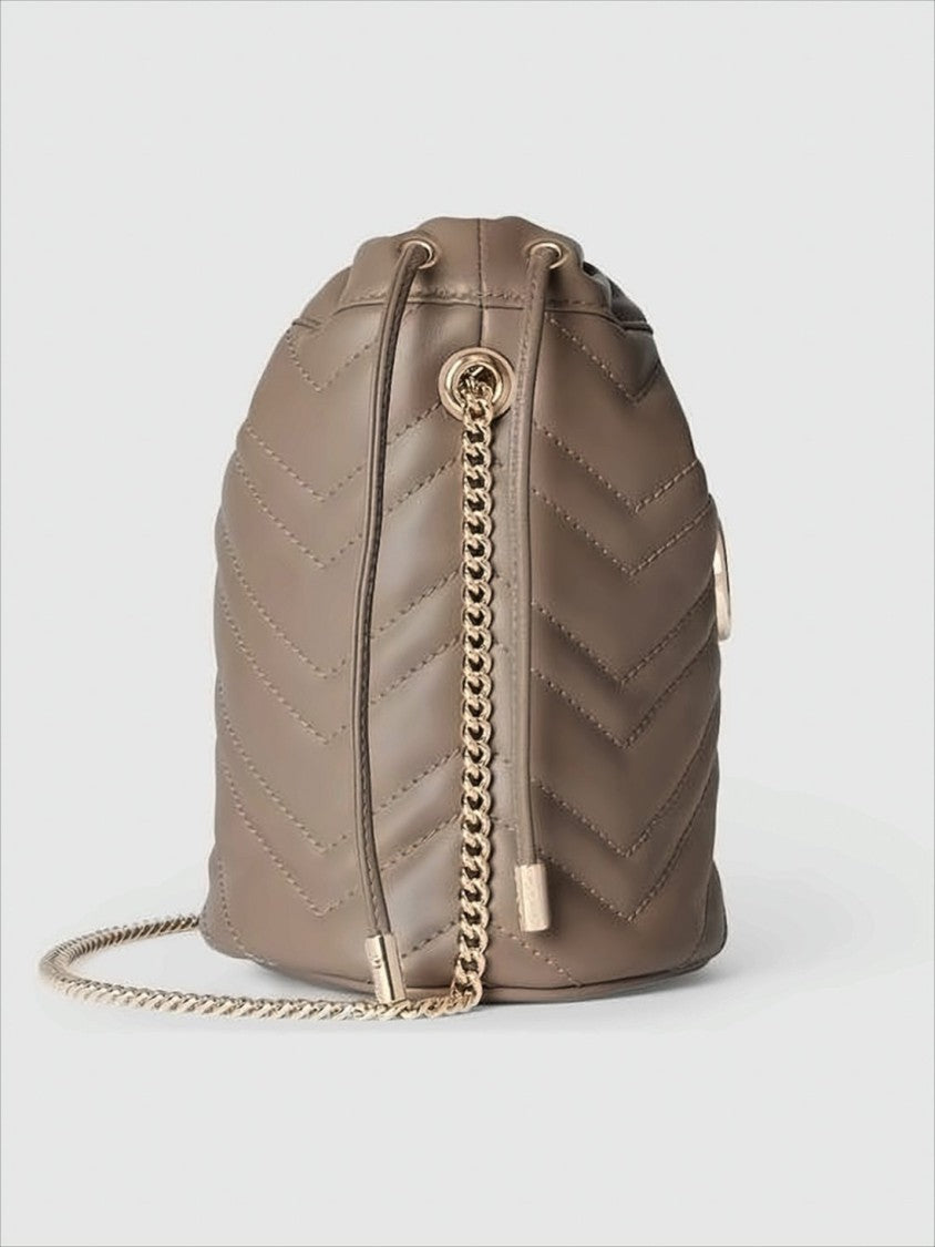 Chevron-Quilted Leather Shoulder Bag