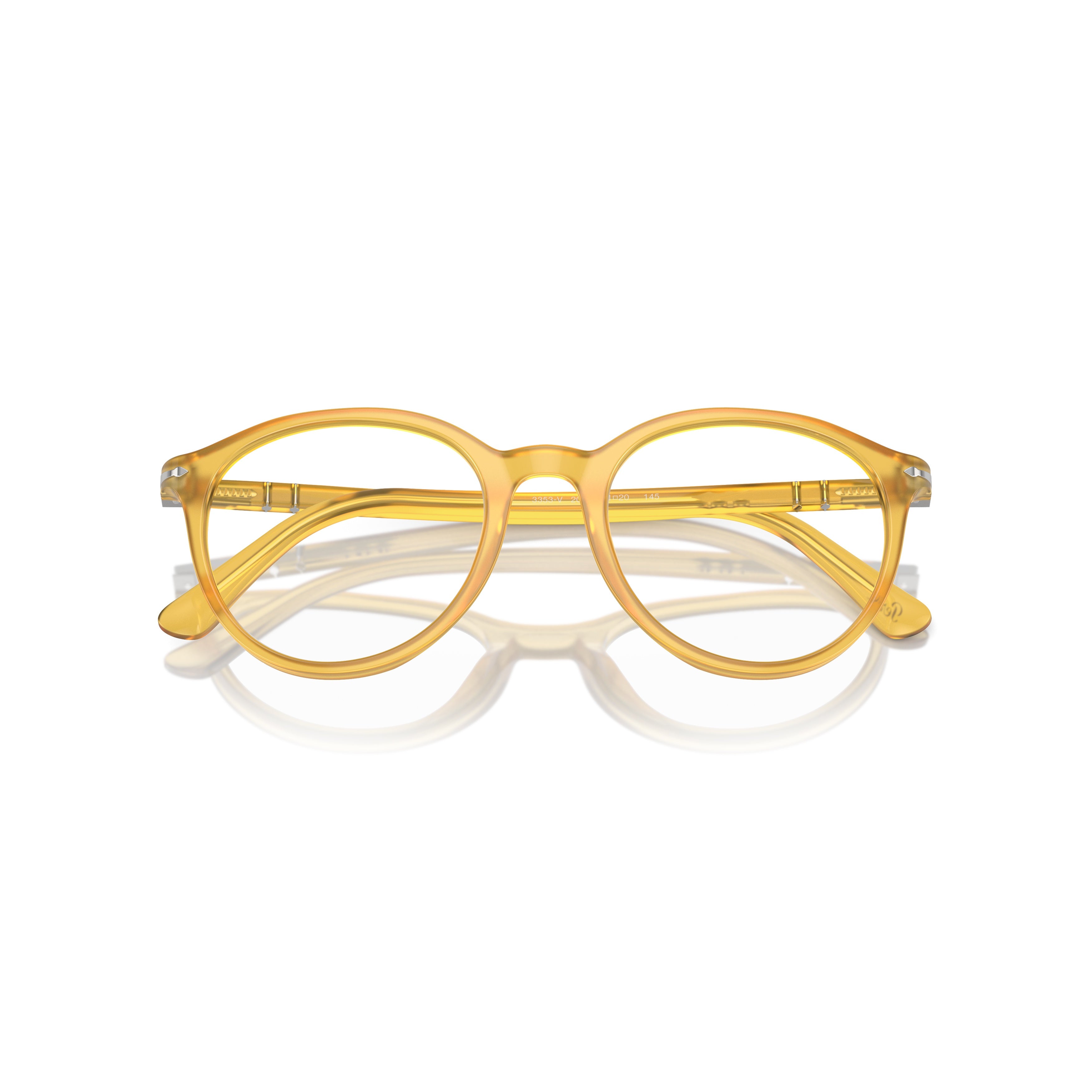 0po3353v Translucent Yellow Acetate Eyeglasses with Rounded Shape