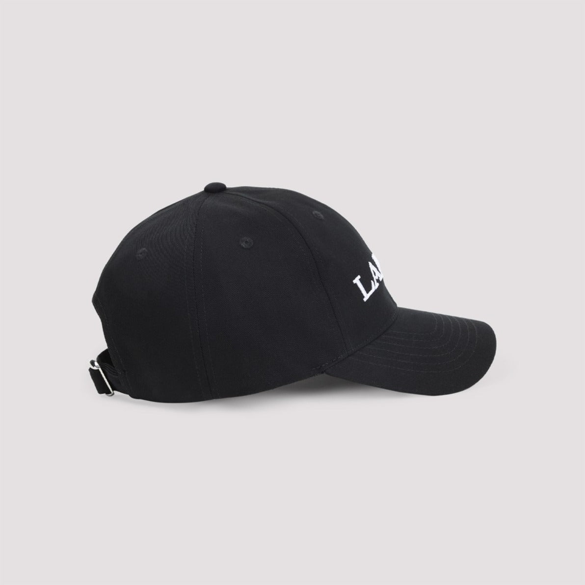 Structured Black Cotton Cap With Embroidered Logo