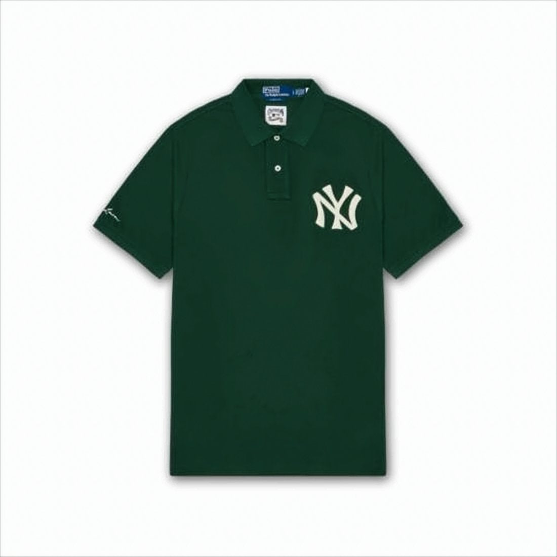 Solid Green Polo Shirt With Contrast Logo