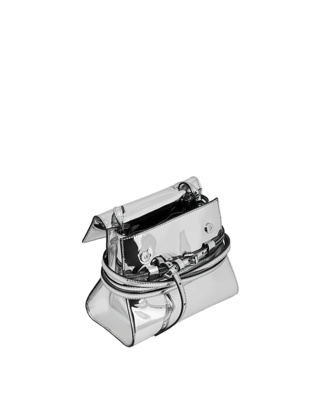 Reflective Silver Tote Bag with Structured Silhouette