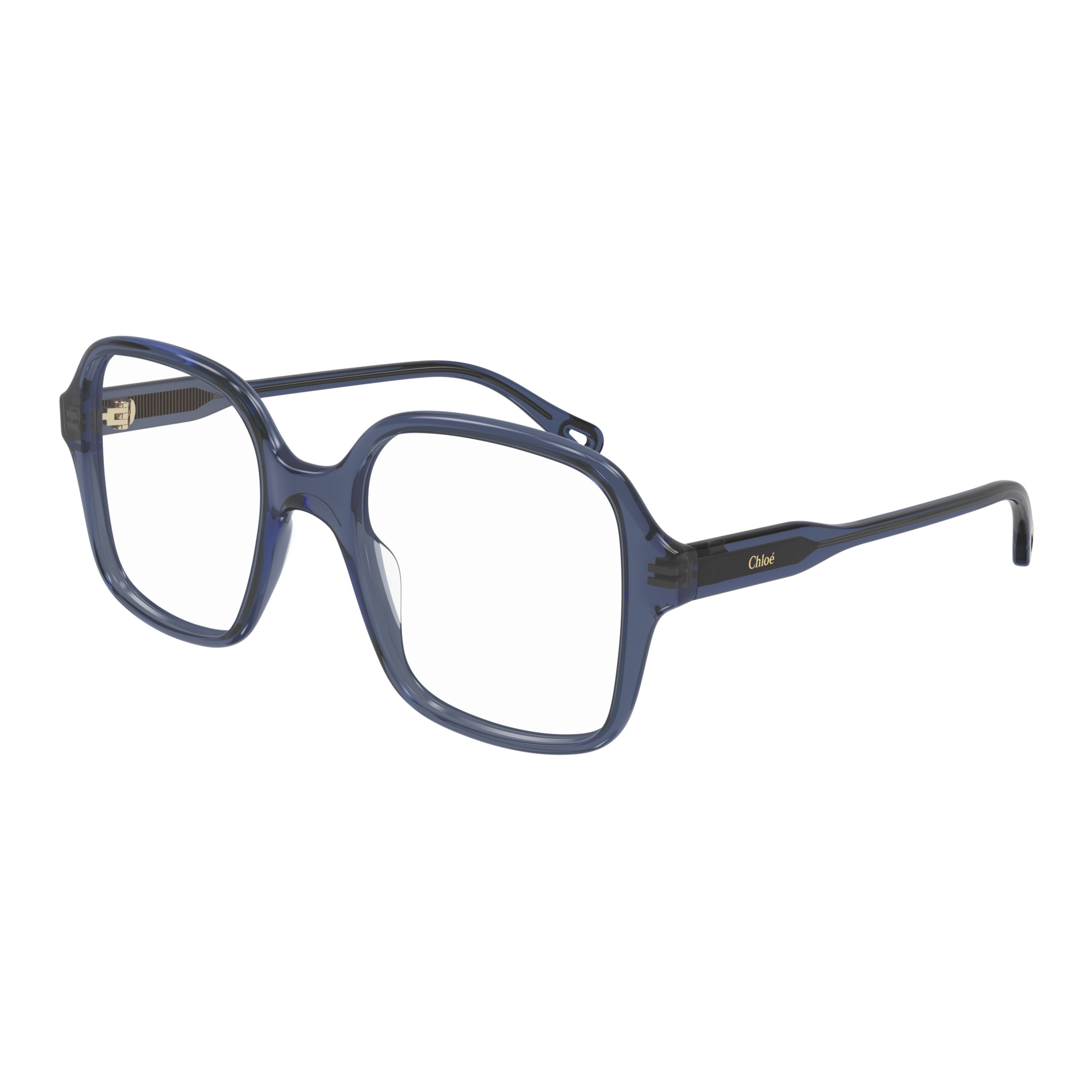 Ch0126o Translucent Deep Blue Oversized Square Eyeglasses