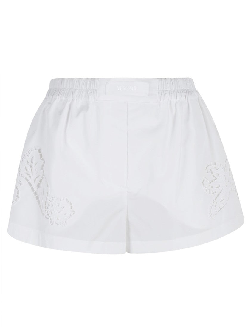 Relaxed-Fit Shorts With Floral Embroidery