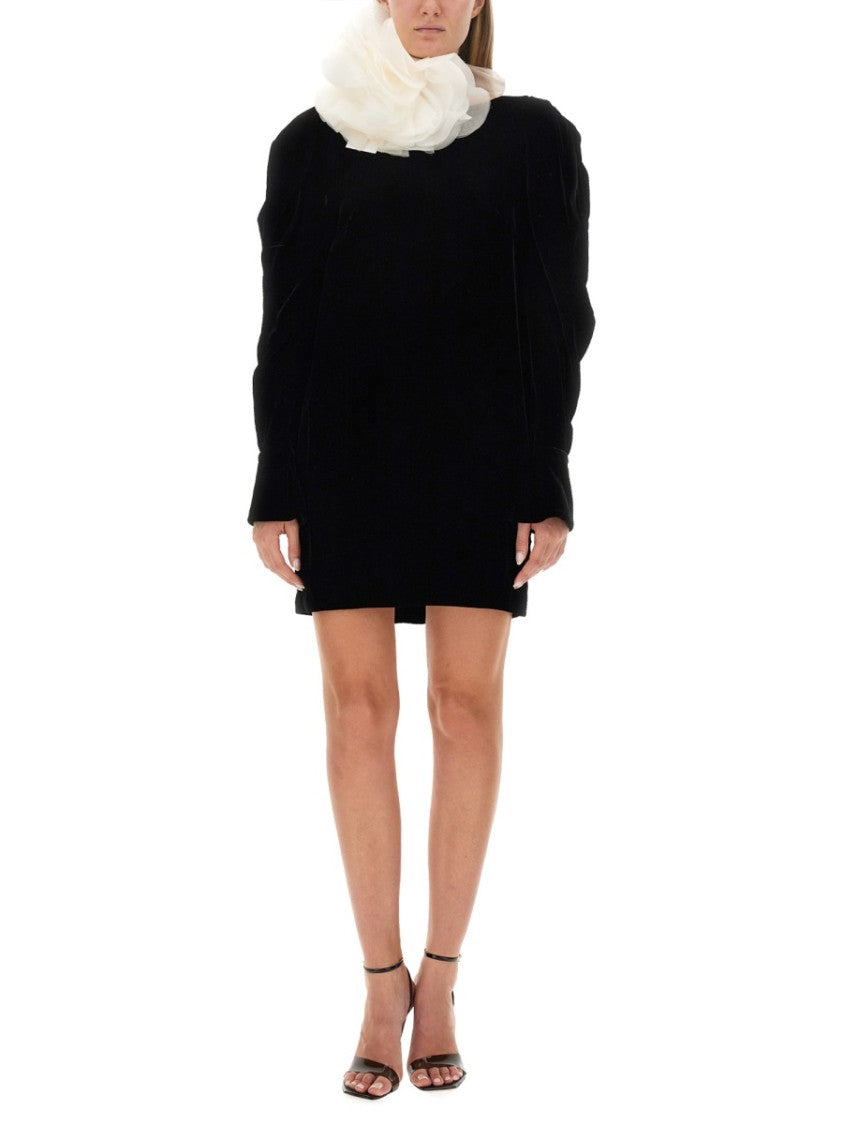 Slim Fit Mini Dress With Voluminous Sleeves