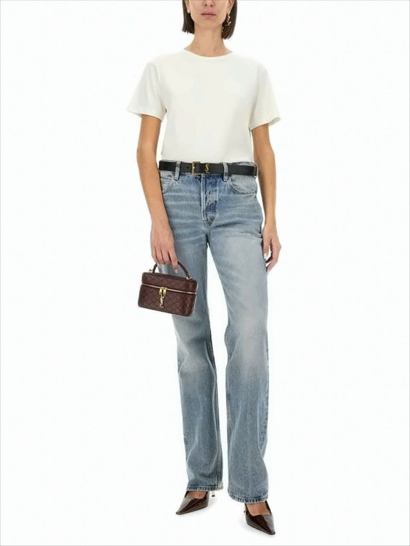 Boxy Short-Sleeve T-Shirt with Classic Round Neckline