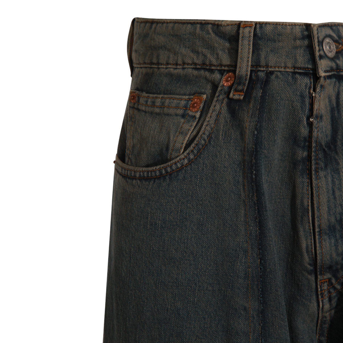 High-Waisted Straight-Leg Jeans with Classic Five-Pocket Design