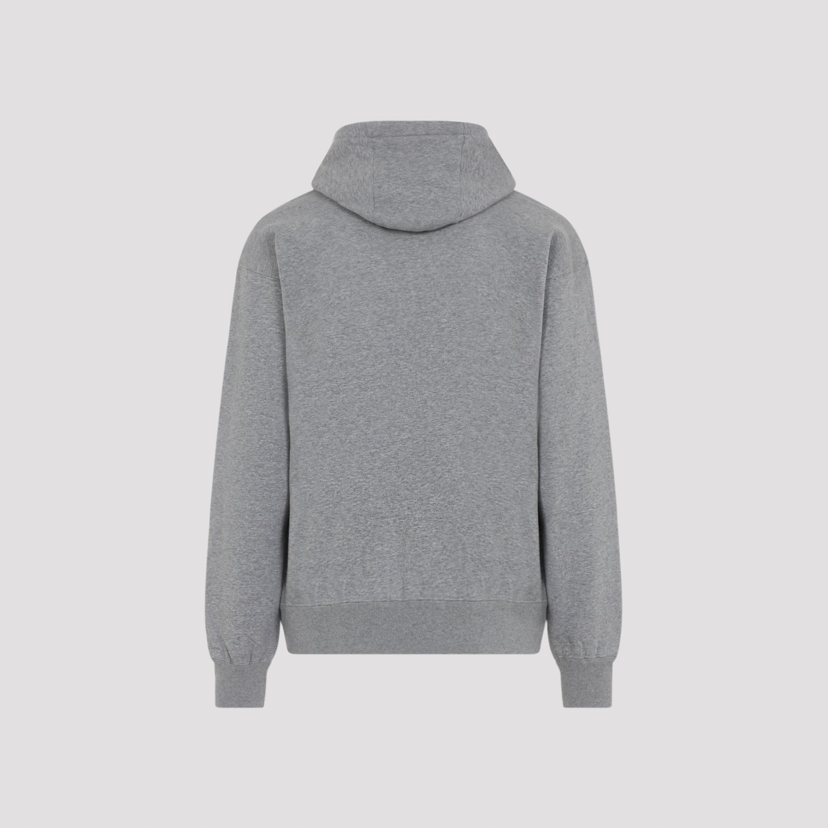 Heather Grey Cotton-Cashmere Blend Hooded Sweatshirt