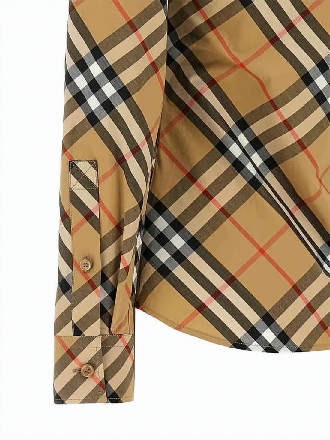 Fitted Long-Sleeve Shirt in Classic Check Pattern