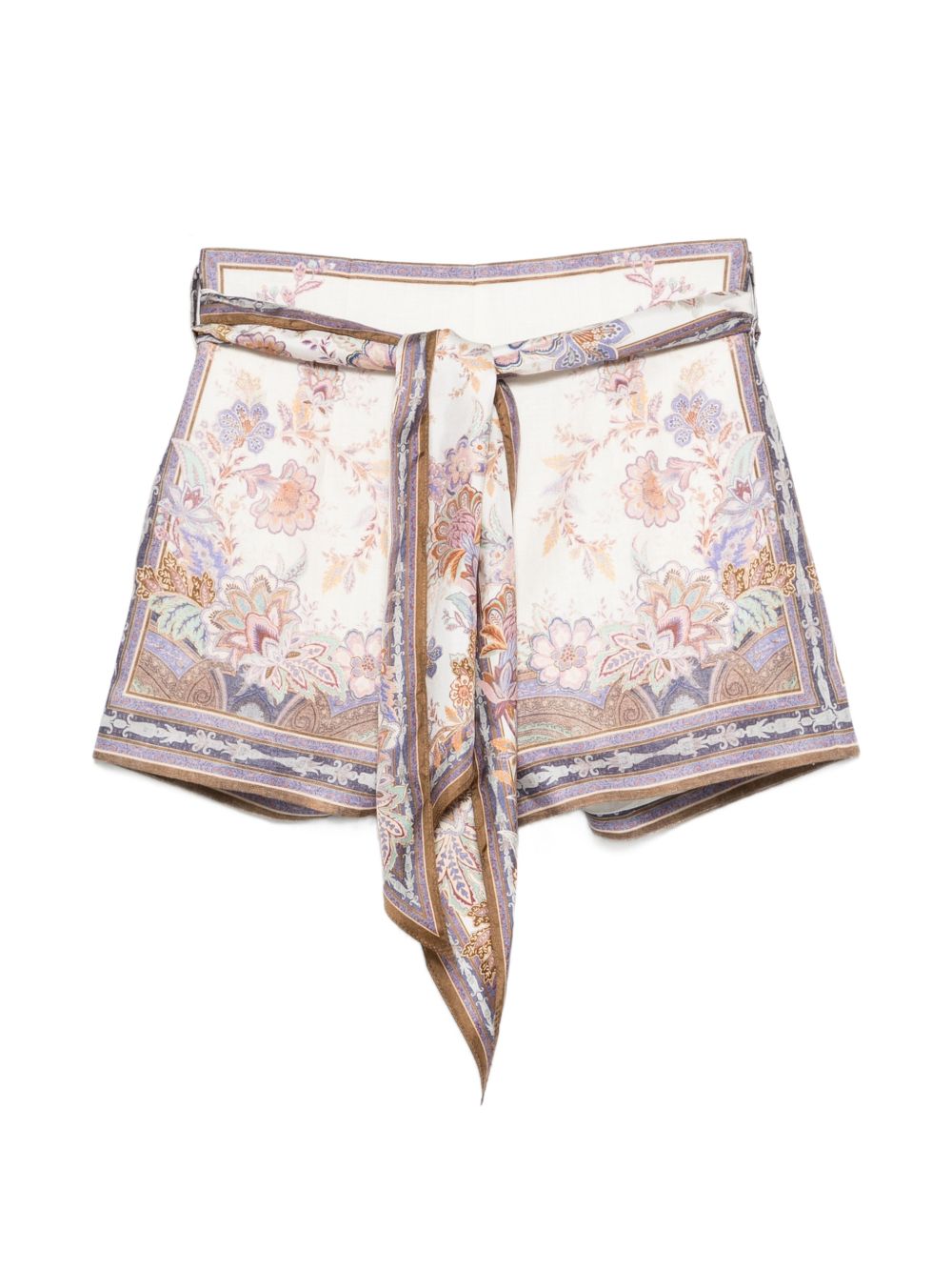 Tailored High-Waist Shorts With Floral
