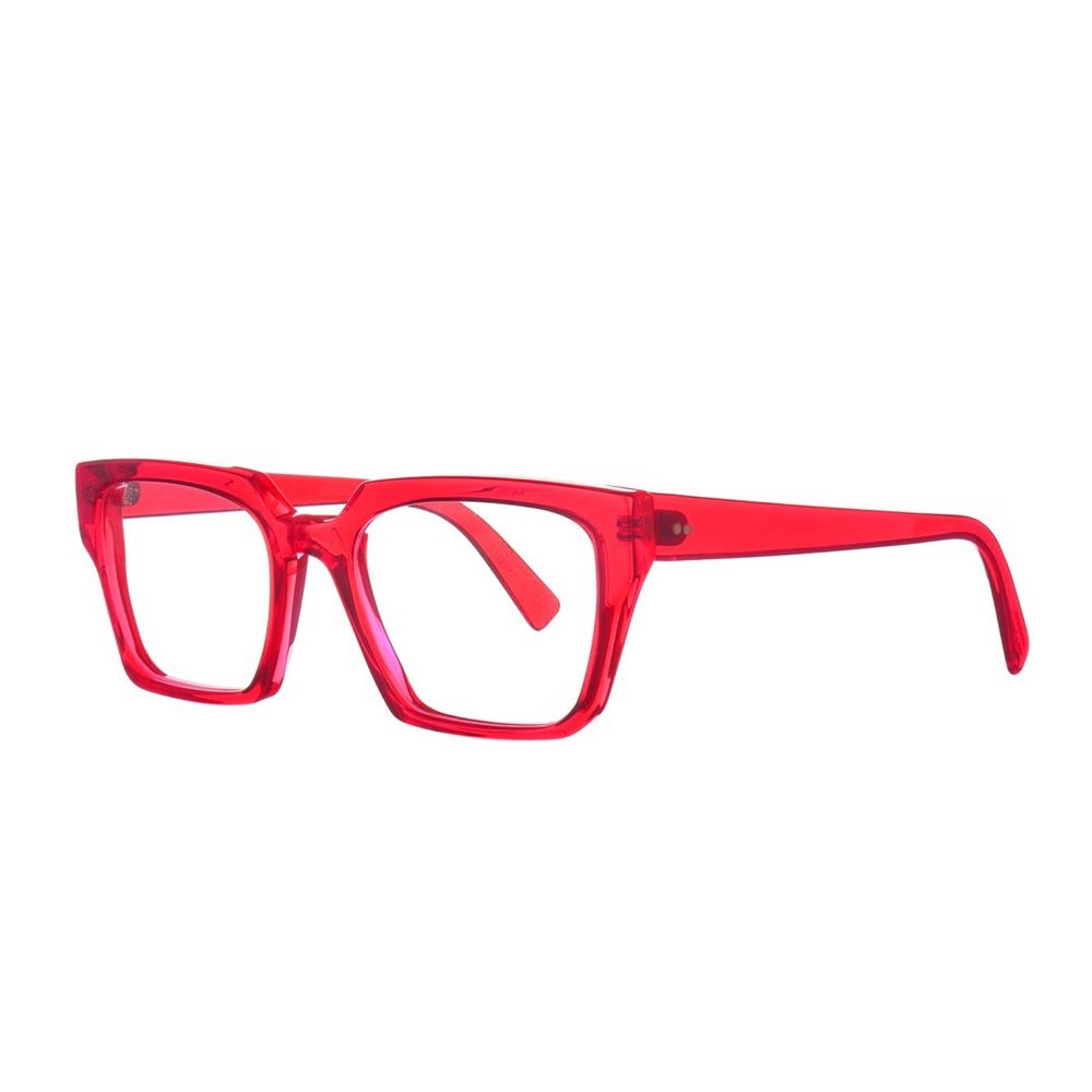 Victor Bold Squared Sunglasses In Translucent Red Finish