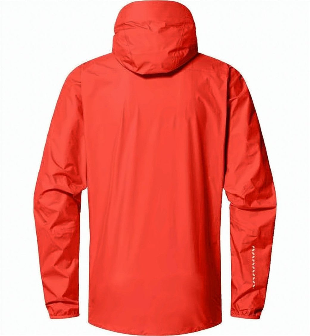 Red Polyamide Jacket with Hood