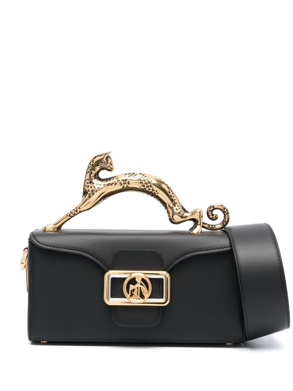 Rectangular Black Calf Leather Bag