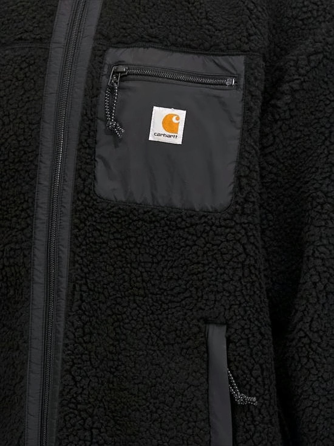Textured Fleece Coat With High Collar