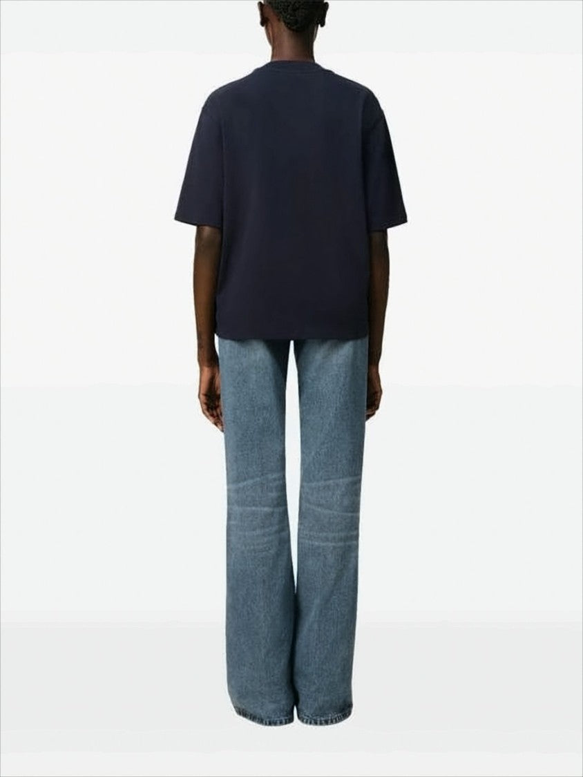 Boxy Navy T-Shirt with Playful Logo Detailing
