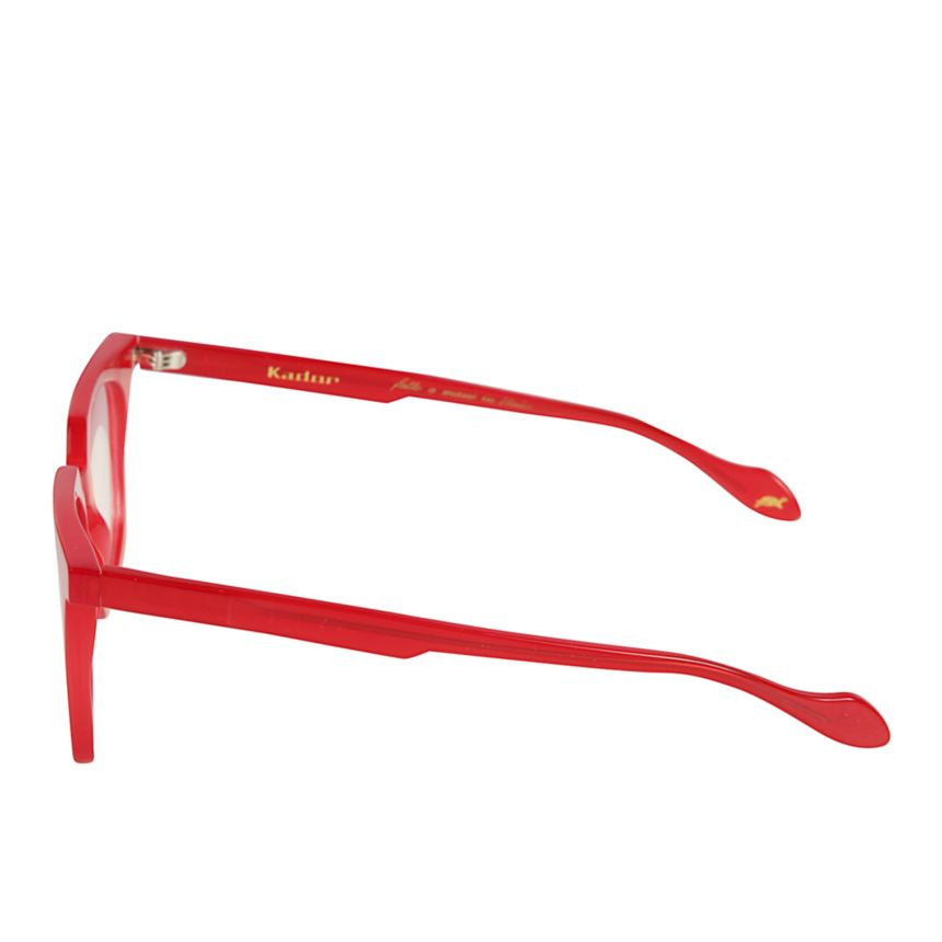 Maya Light Bold Red Square-Frame Eyeglasses with Glossy Finish